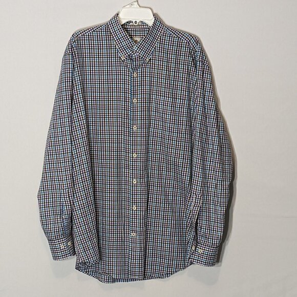 Men's "Peter Millar" Multi Colored Checked Long Sleeve Button Shirt; Size XL - Picture 1 of 4